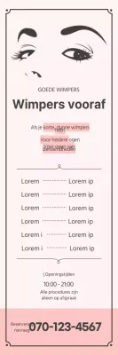 Eenvoudige wimperbehandeling banner met roze illustratie