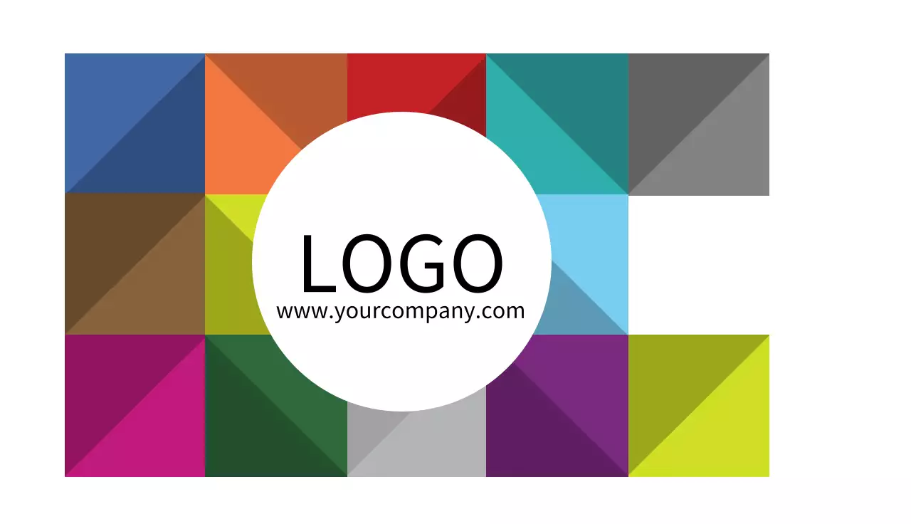 カラフル 幾何学 ビジネス 名刺