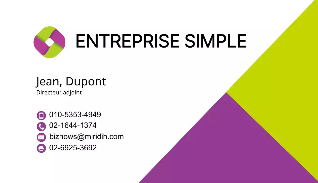 Cartes de visite d'entreprise