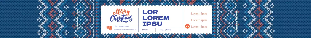 Gâteau de Noël à motif de pull-over bleu marine