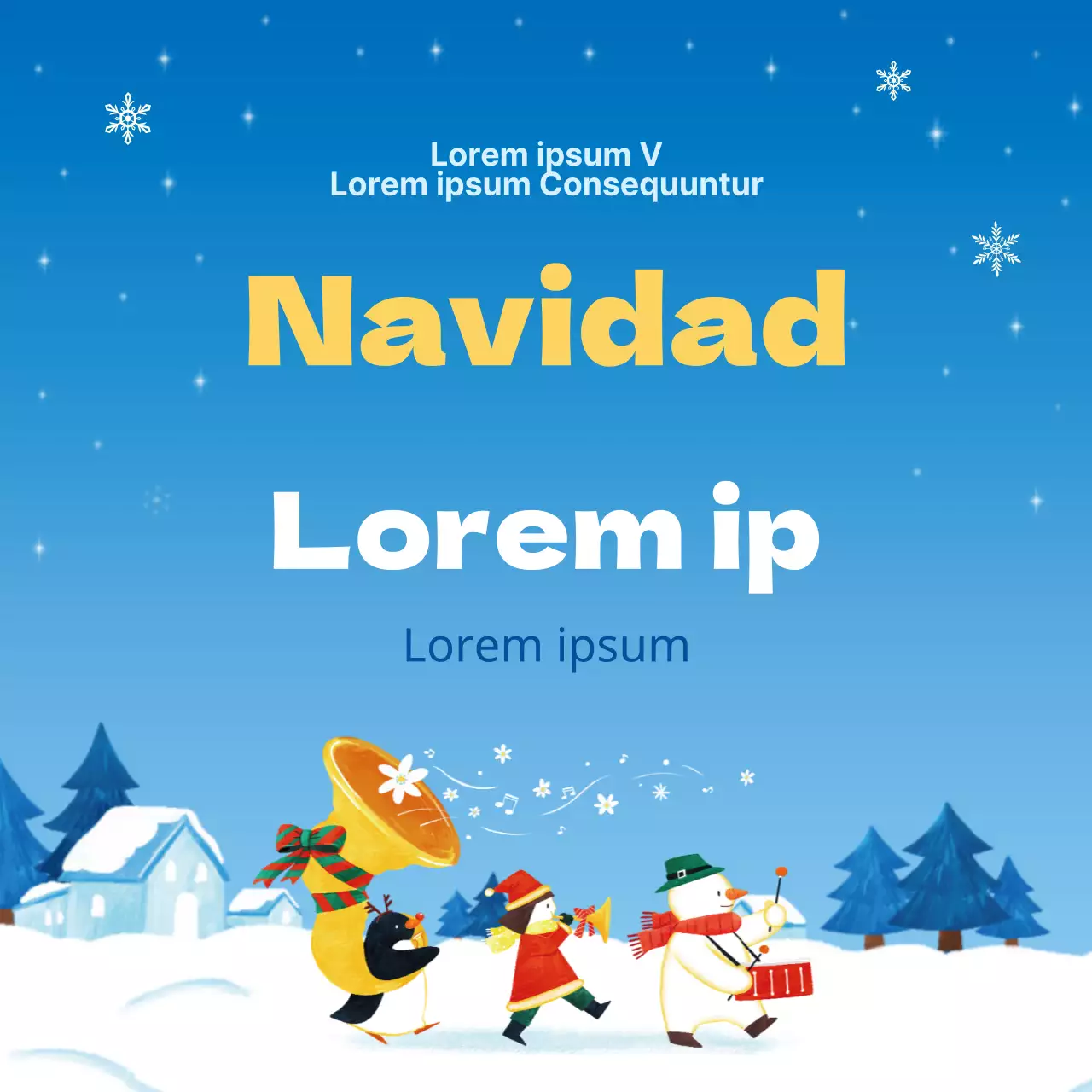 Cuadrados de Navidad de la Escuela Bíblica Nieve Azul Claro