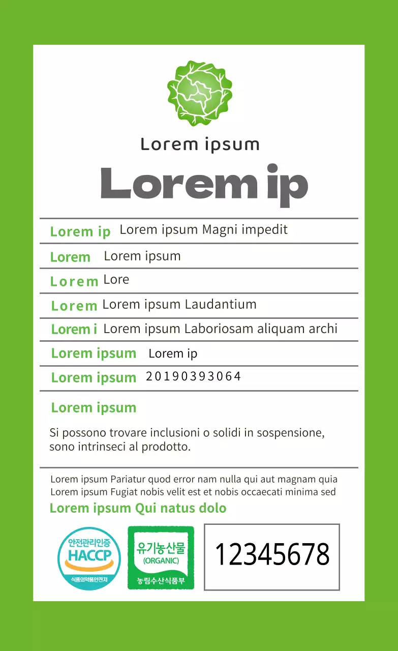 icona verde semplice etichettatura dei prodotti alimentari