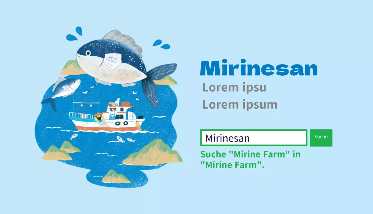 Blaue Illustration niedliche Fischerei