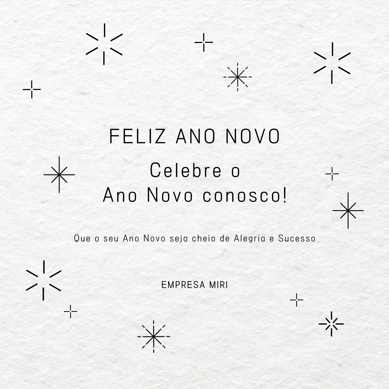 convite de ano novo minimalista branco