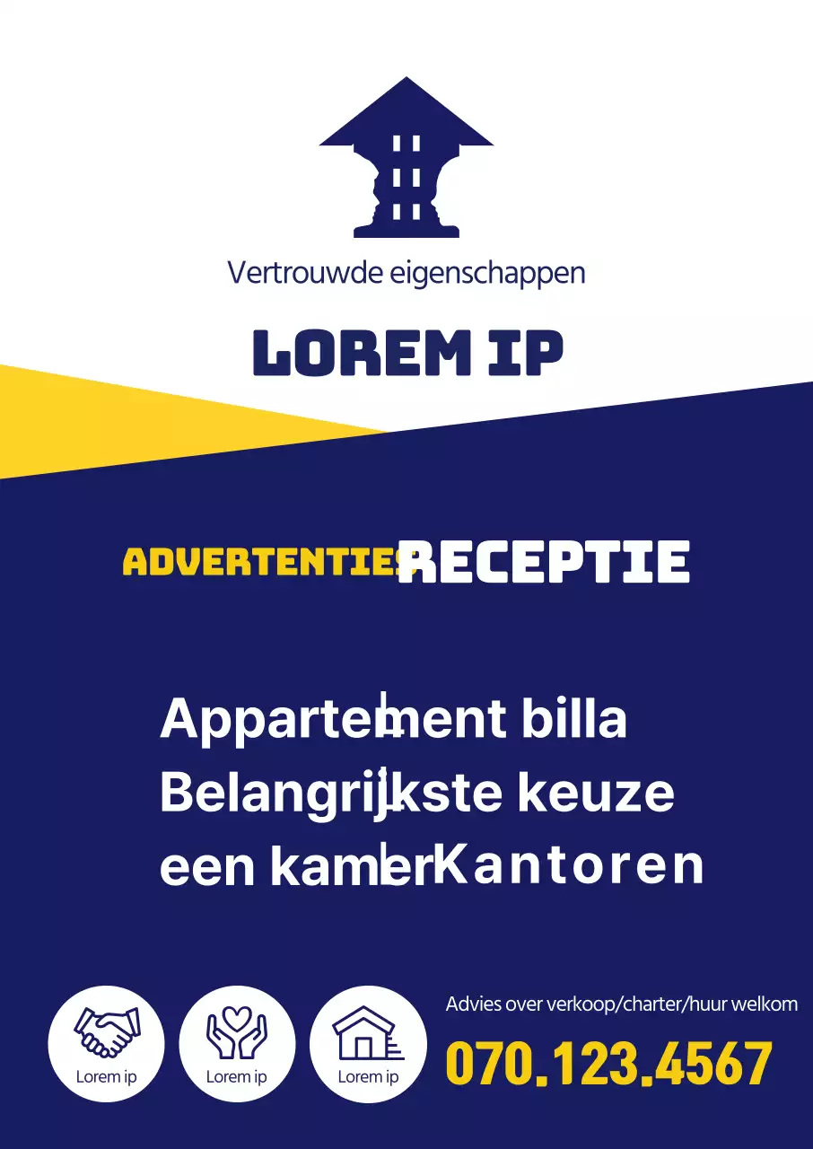 Marineblauwe eigendomsoverzichten