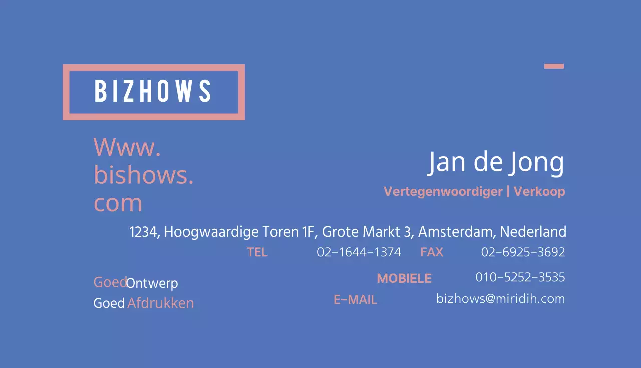 Zakelijke visitekaartjes