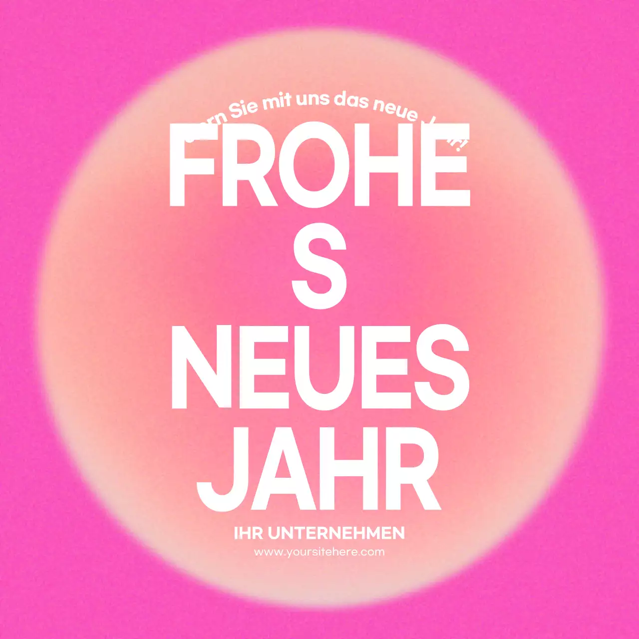 rosa fette Neujahrsankündigung