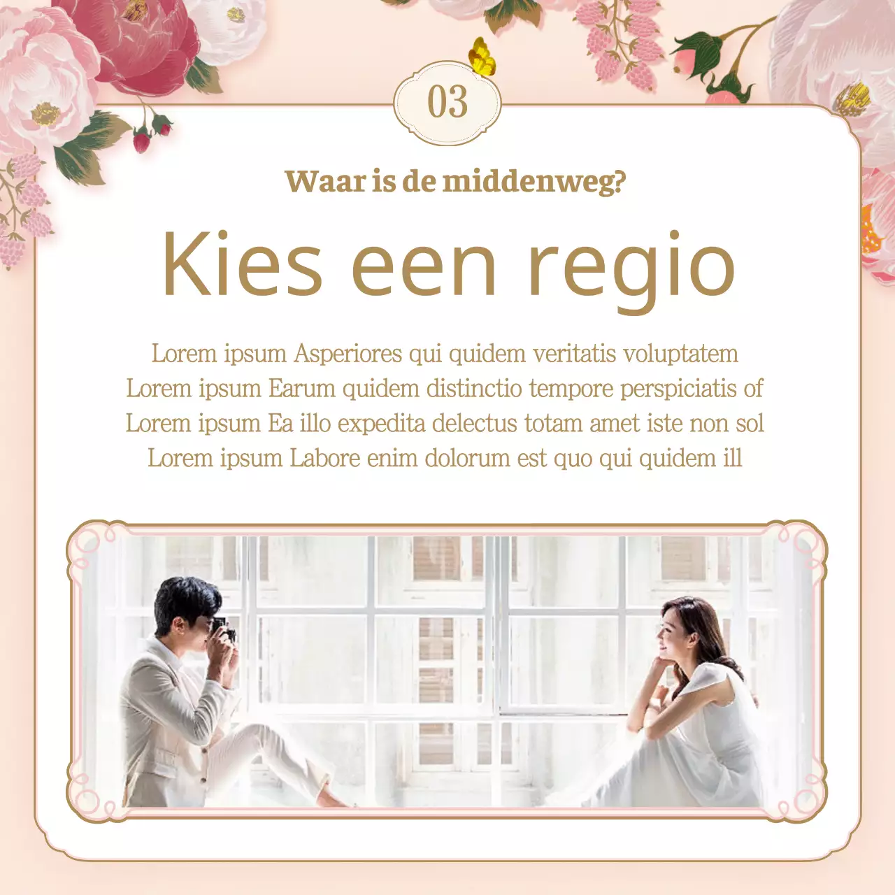 Een checklist voor trouwlocaties met roze en beige lentebloemenillustraties