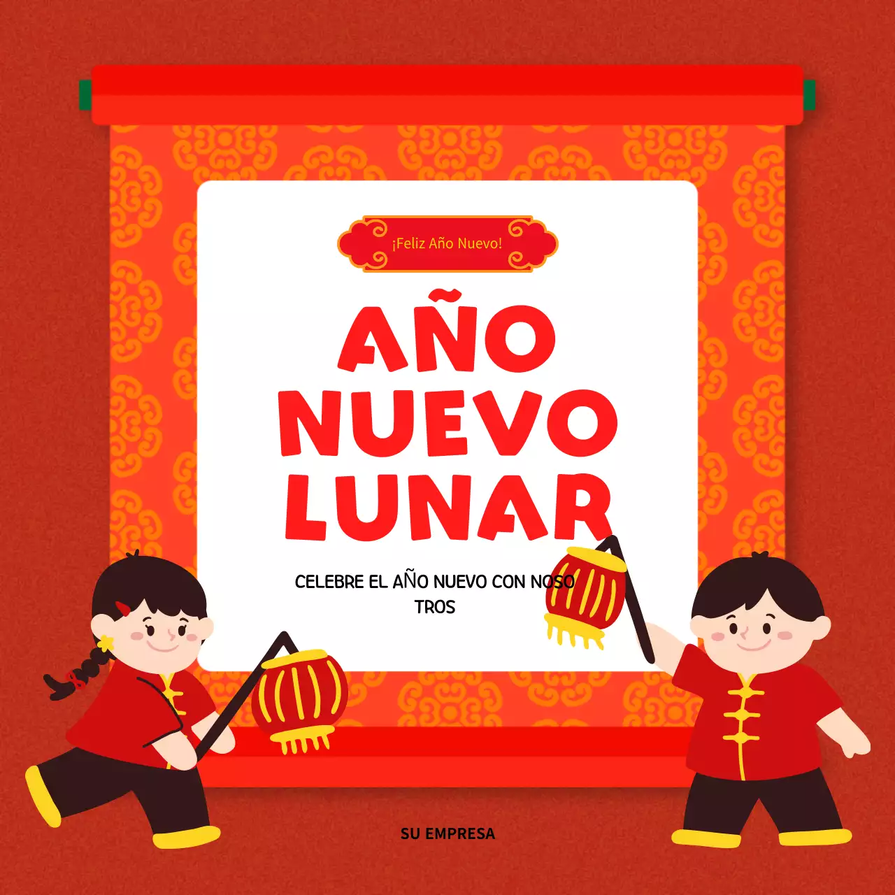 anuncio de la fiesta tradicional roja