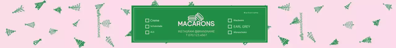 Rosa Grün Baum Muster Cafe Checkliste