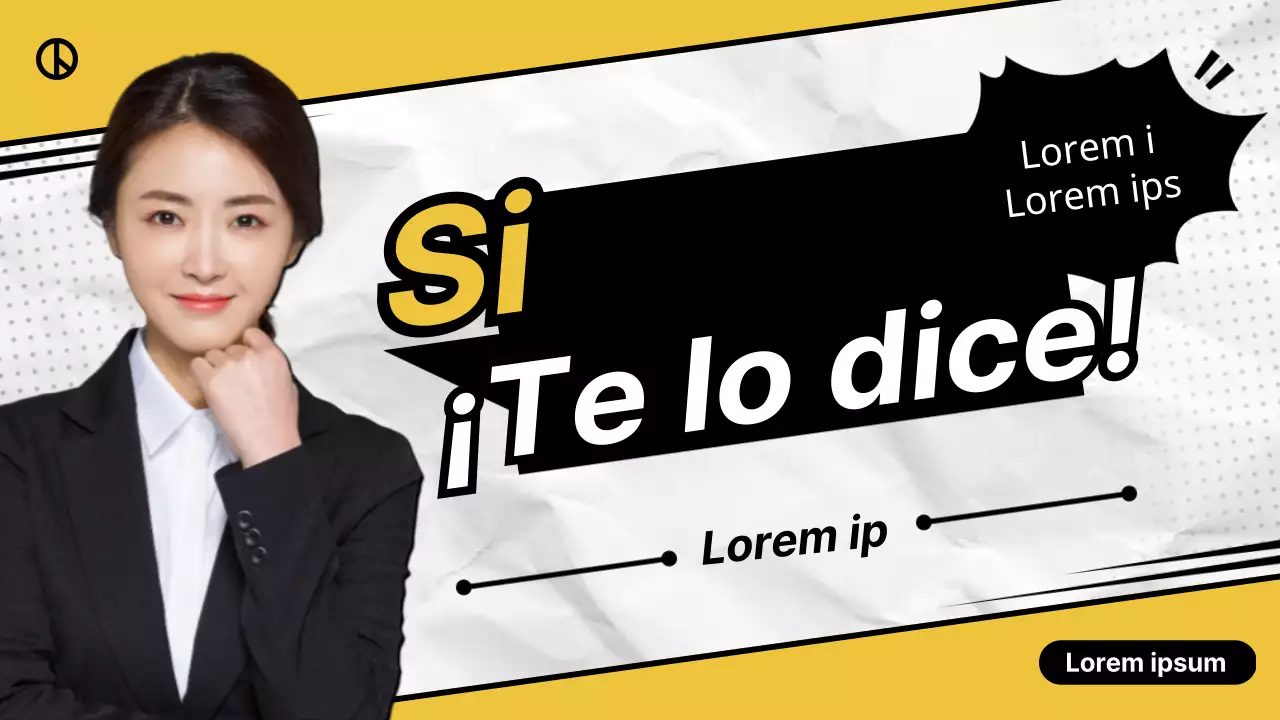 Informativo con un tema de dibujos animados amarillos