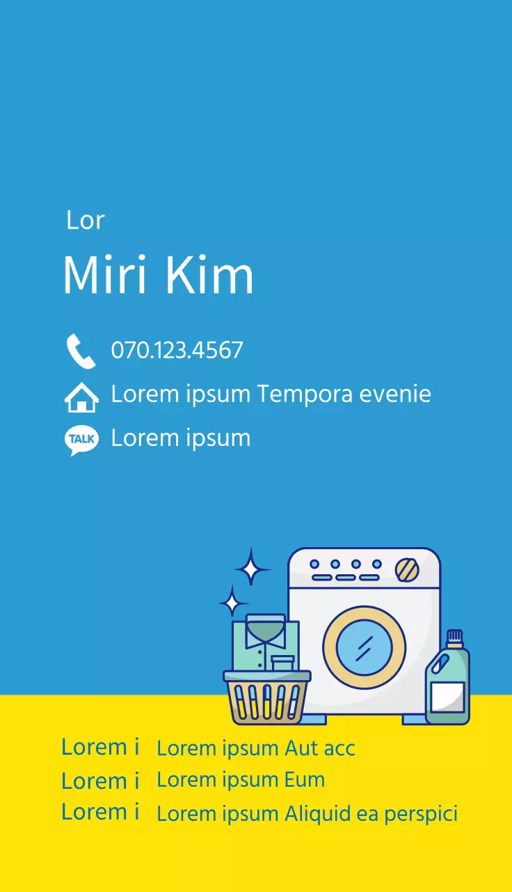 Ilustración azul y amarilla para promover una colada limpia