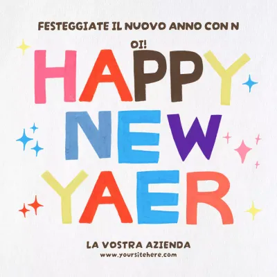 Invito a Capodanno colorato e giocoso
