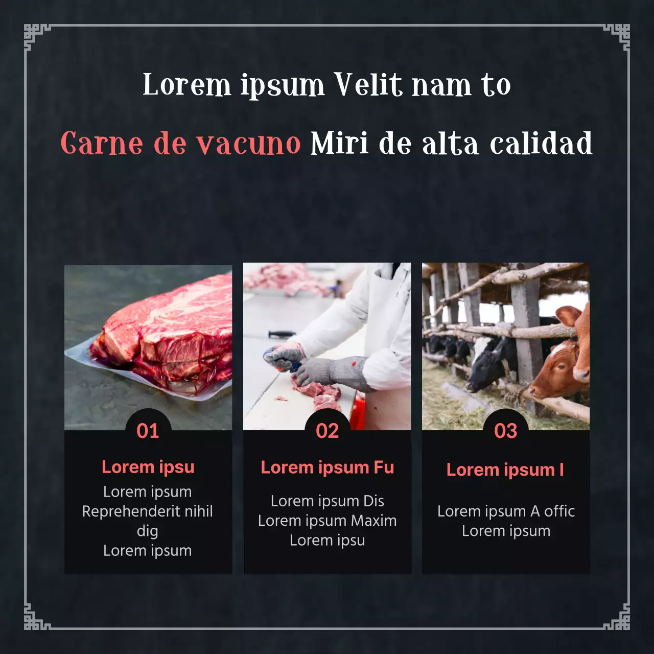 Evento de Año Nuevo de carne de vacuno en negro y rojo