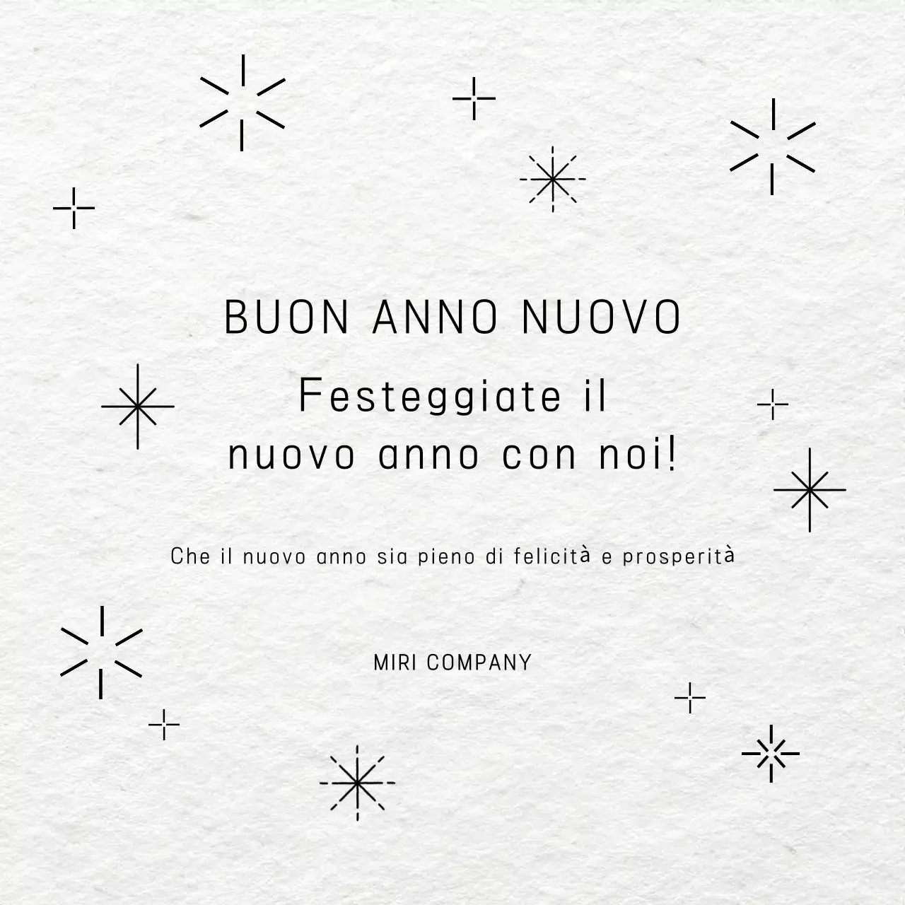 invito a capodanno minimal bianco