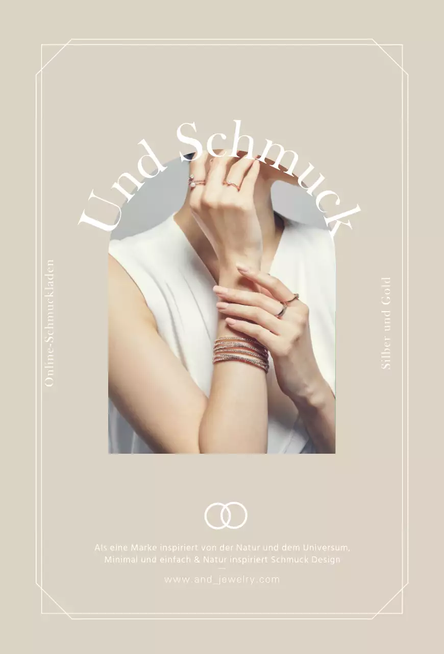 Beige Luxuriöser Schmuck Einkaufsführer Postkarte