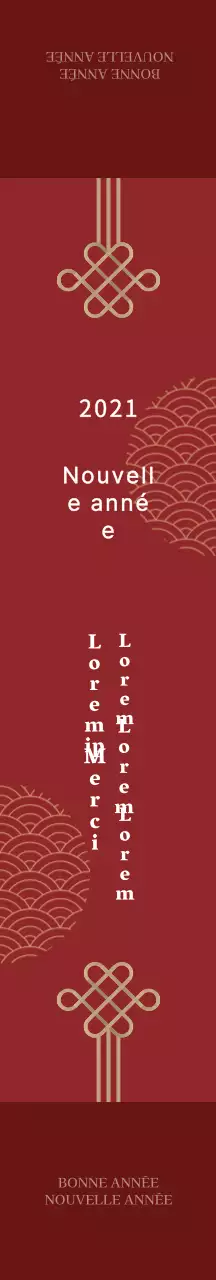 Emballage traditionnel du Nouvel An avec illustration rouge