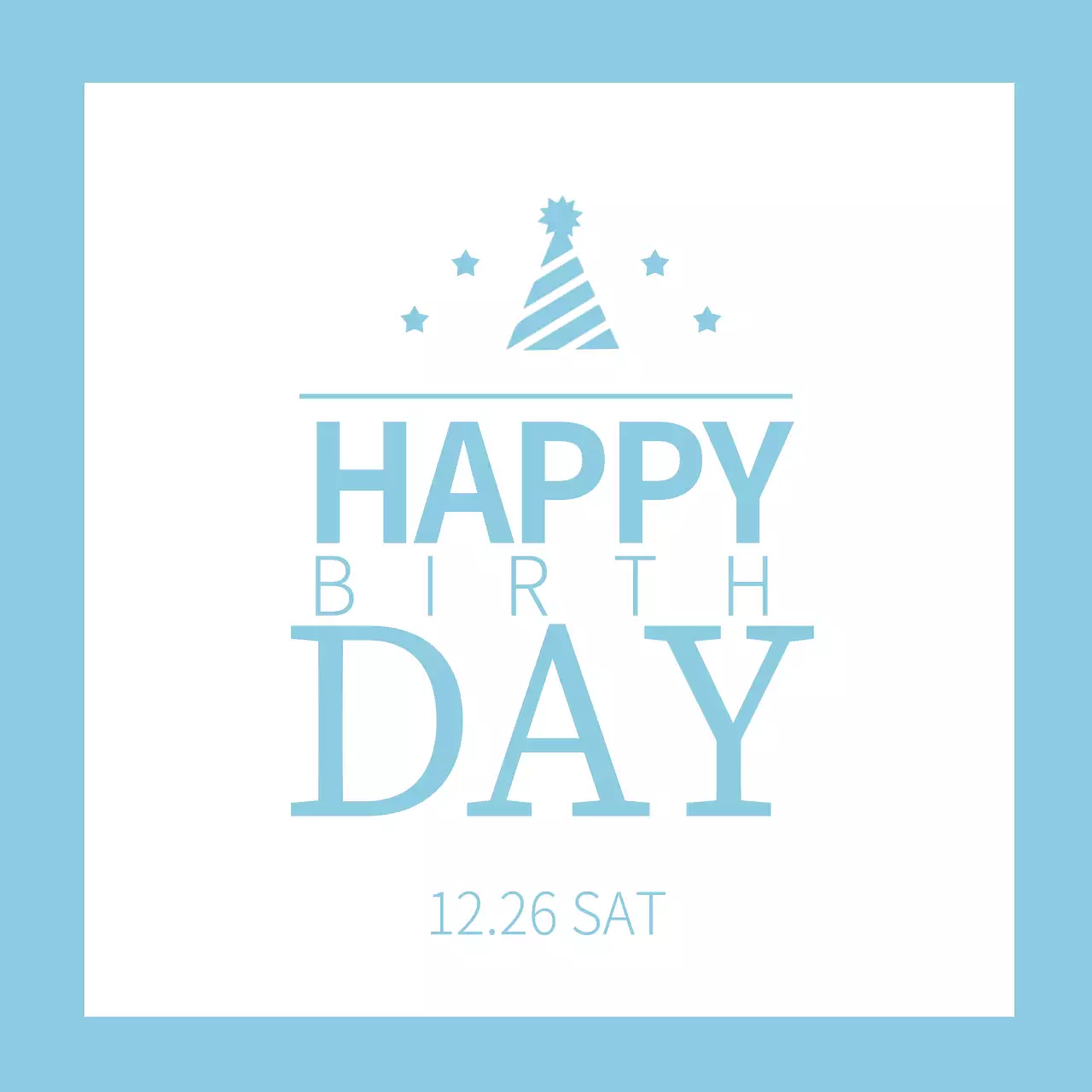 青 シンプル 誕生日 ポスター ファンシーバナー