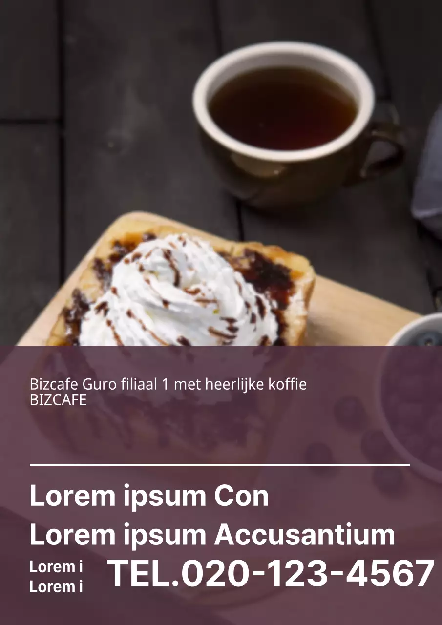 Eenvoudige openingsflyer voor café in bruintinten
