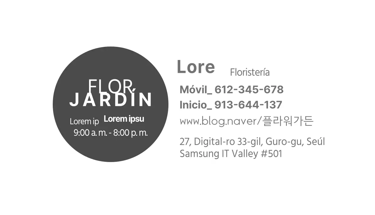 Tarjetas de visita para floristerías