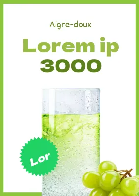 Un simple dépliant vert citron et blanc pour promouvoir une nouvelle boisson Muscat Ade.