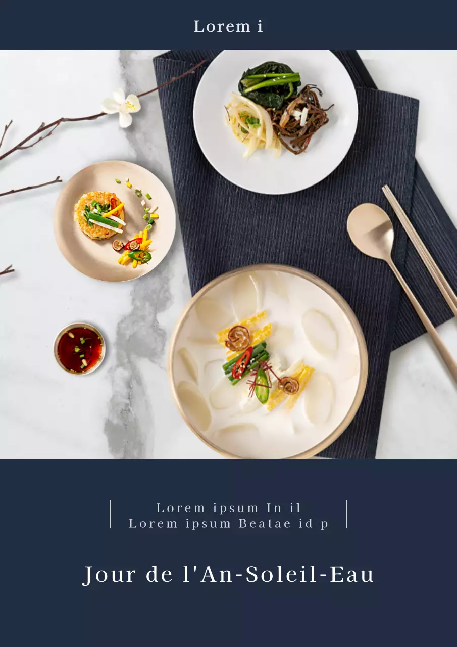 Affiche cadeau du Nouvel An chinois sur fond bleu