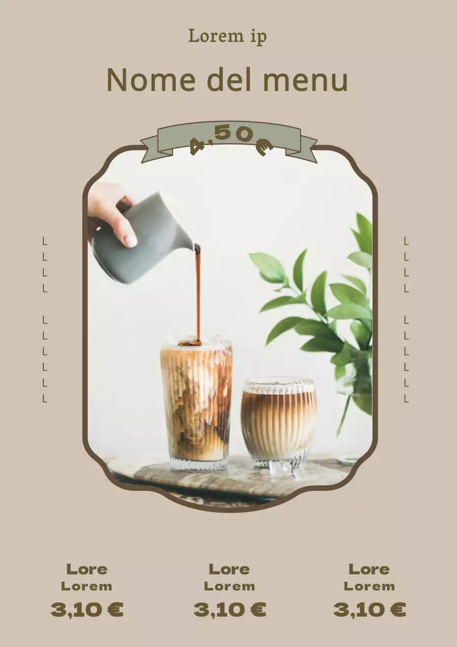 Volantino per promuovere il menu dei dessert del vostro caffè