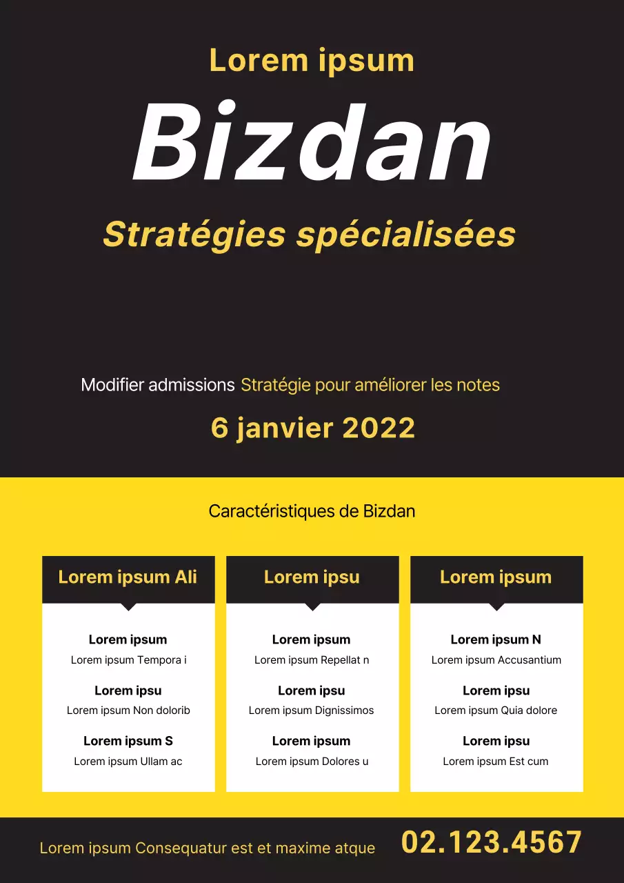 Matériel promotionnel jaune et noir pour les classes spéciales de l'école