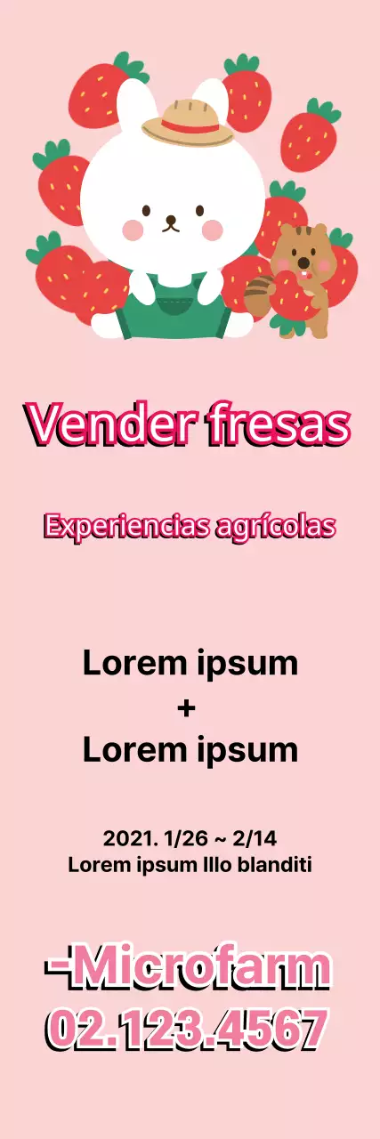 Experiencia en una granja de fresas rosas