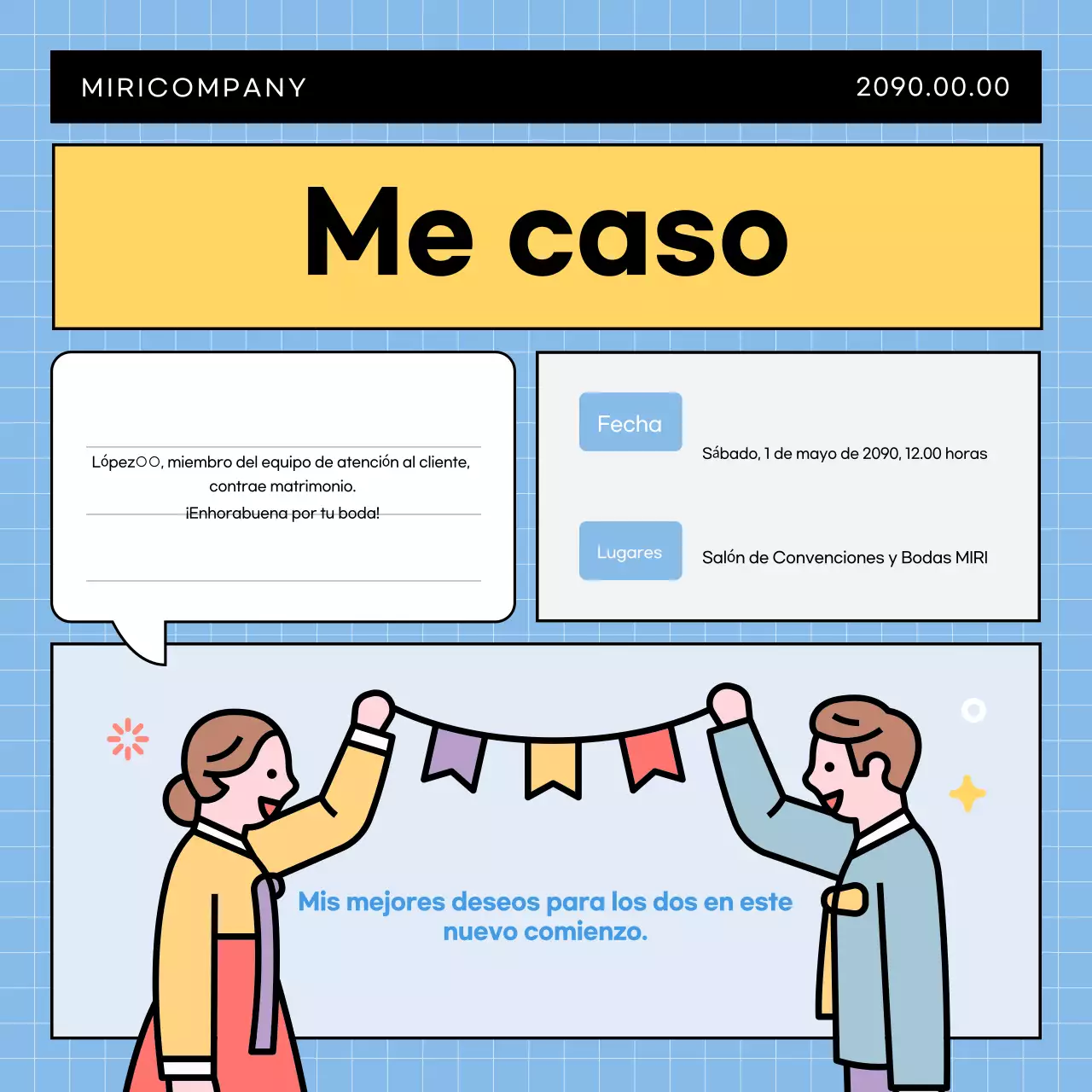 Anuncio de empresa sencillo en azul claro