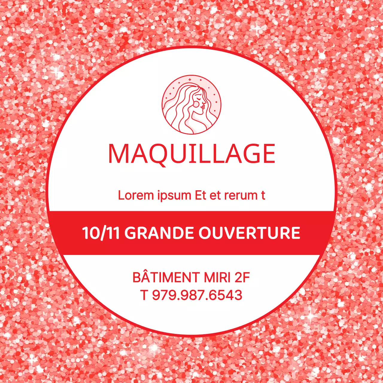 Fond de particules orange Maquillage beauté