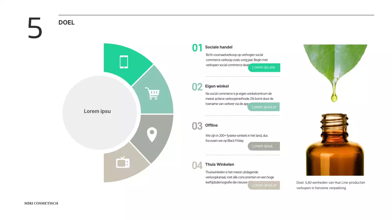 Groen en beige kleurverloop Schoon cosmeticapromotieplan