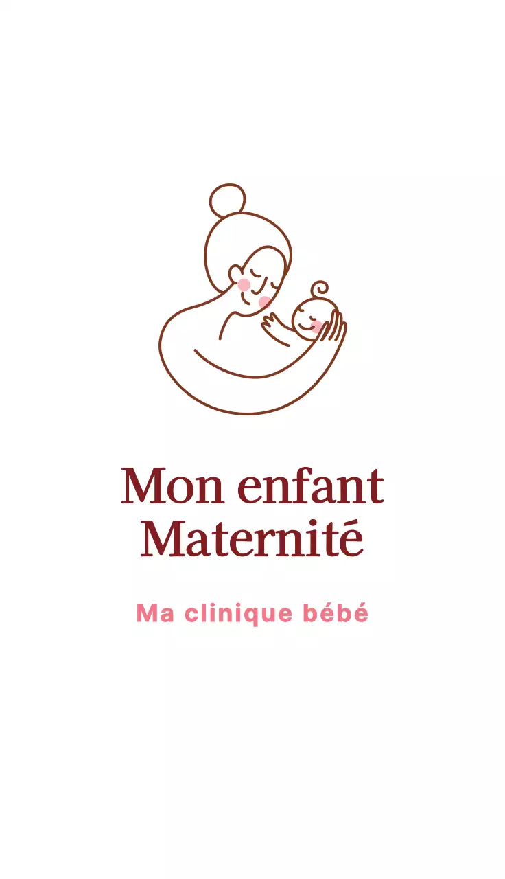 Carte de visite d'un hôpital de maternité avec illustration rose