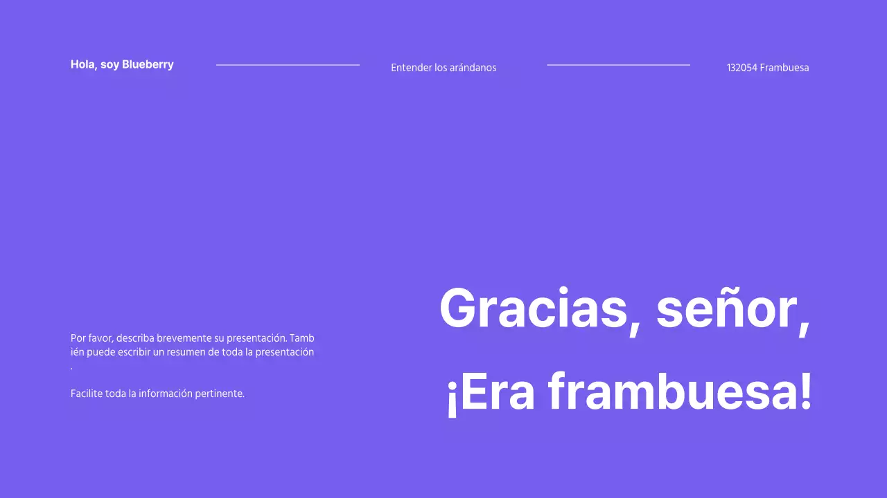 Presentación del arándano