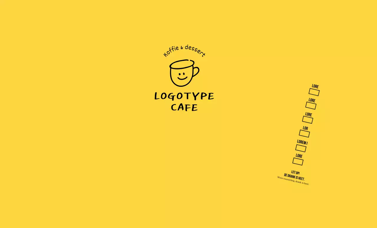 Gele handgetekende illustratie