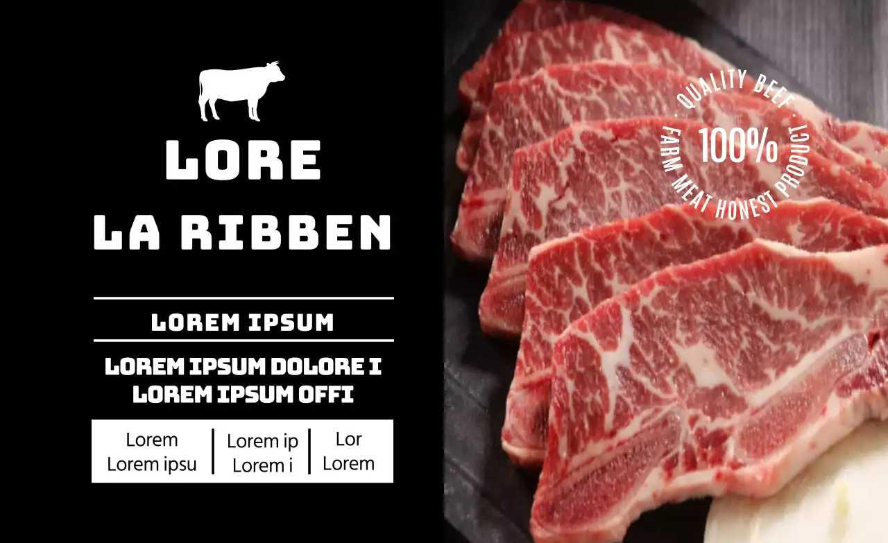 Etiket voedingsmiddelen met zwarte fotoribs