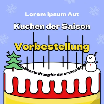 Leitfaden für Weihnachtskuchen-Illustrationen zum Vorbestellen in der Bäckerei