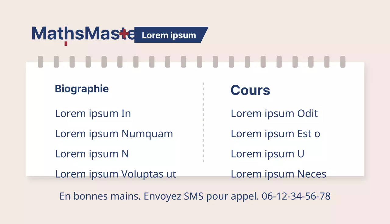 Carte de visite d'un architecte d'intérieur dans les tons beiges