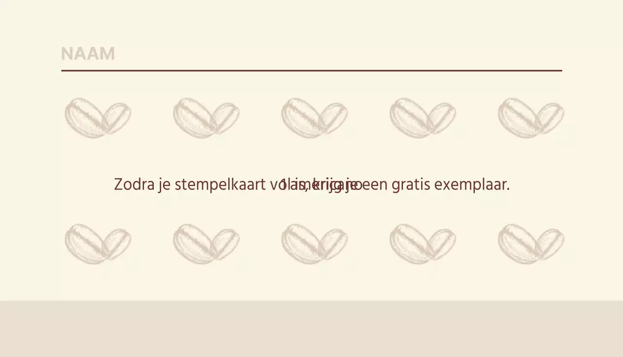 Café coupon visitekaartje