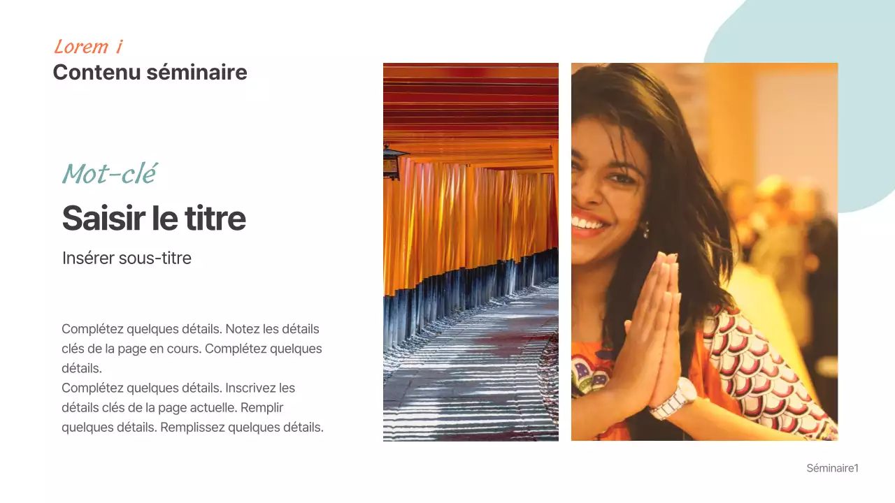 Présentations pour les séminaires