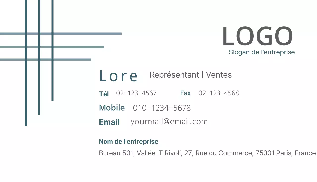 Cartes de visite d'entreprise