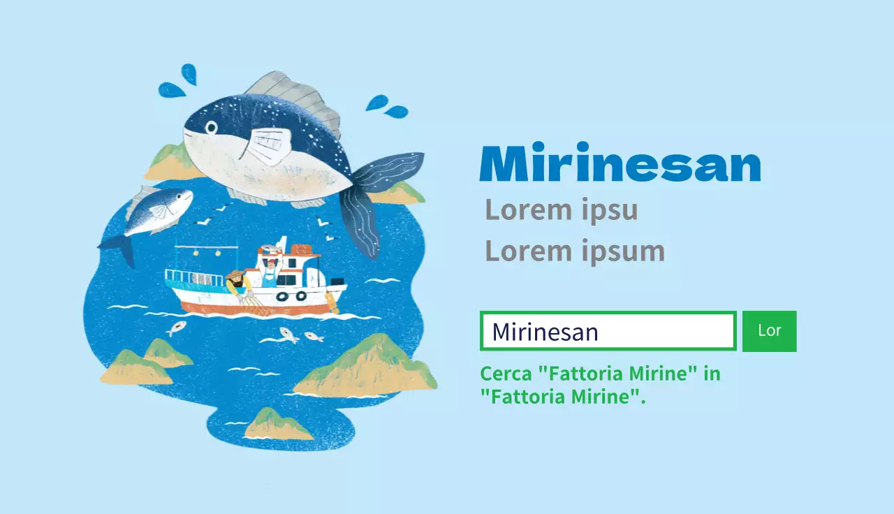 Illustrazione blu della pesca