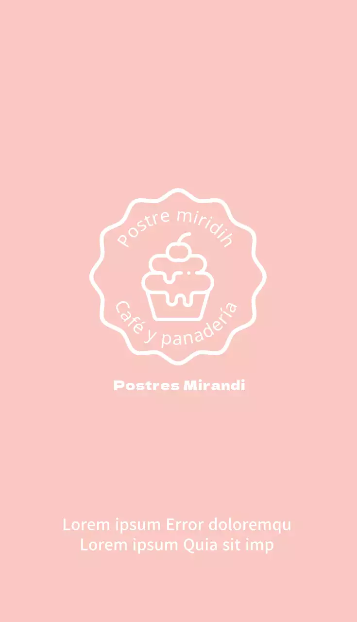 Tarjeta de visita ilustrada de postre rosa beige