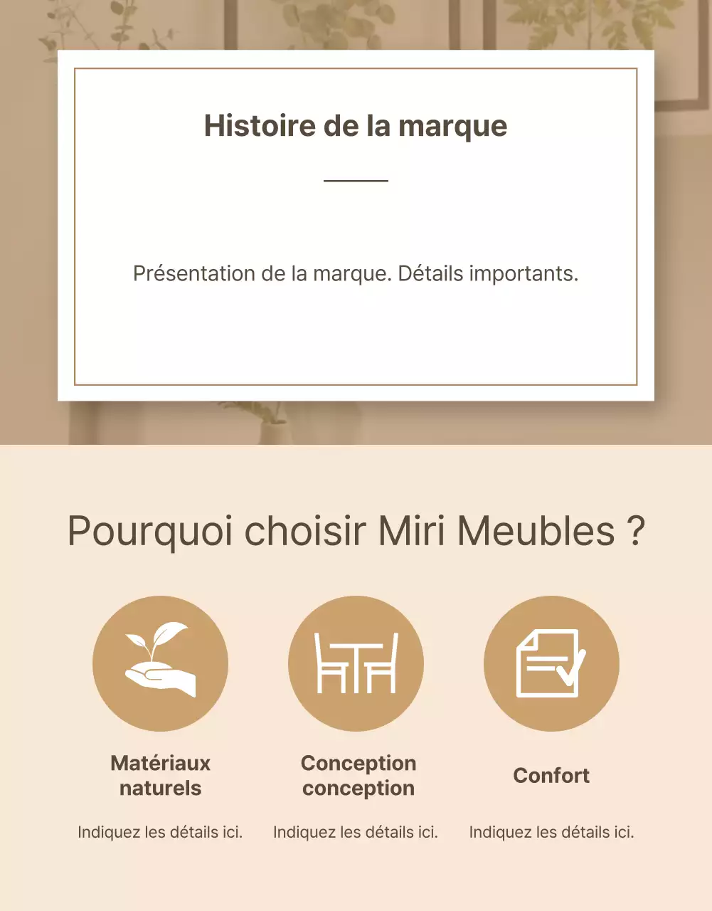 Intérieur émotionnel en brun page de détail