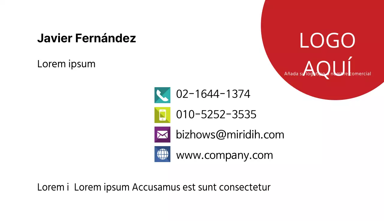 Tarjeta de visita de la empresa