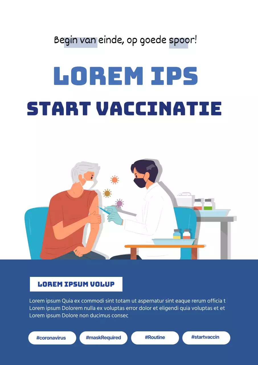 blauwe illustratie schoon coronavirus vaccin
