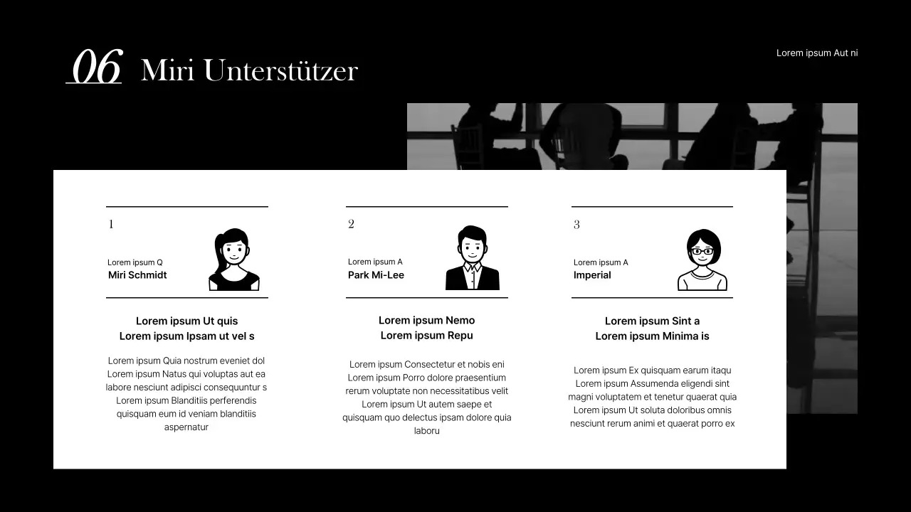 Ein einfacher Schwarz-Weiß-Bericht über die Aktivitäten der Unterstützer