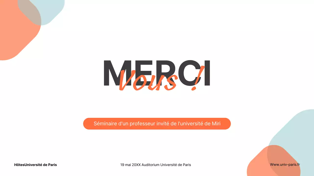 Présentations pour les séminaires