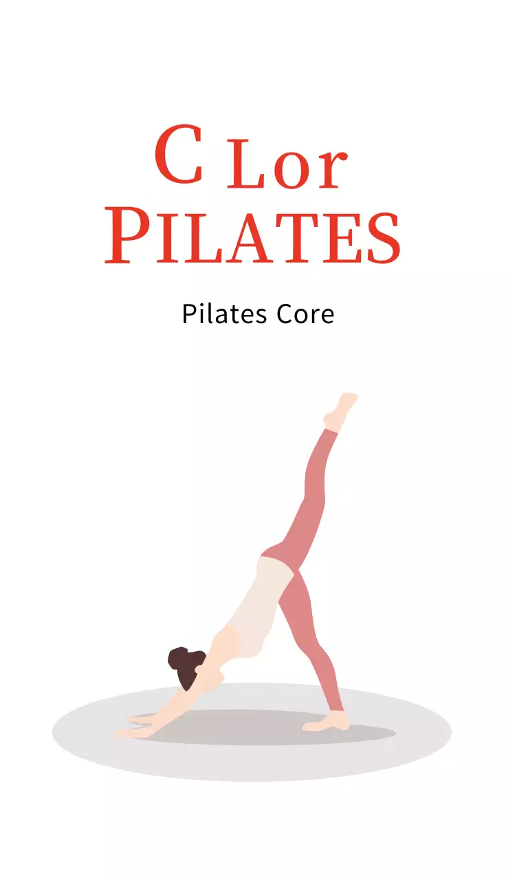 Tarjeta de visita roja ilustrada de Pilates