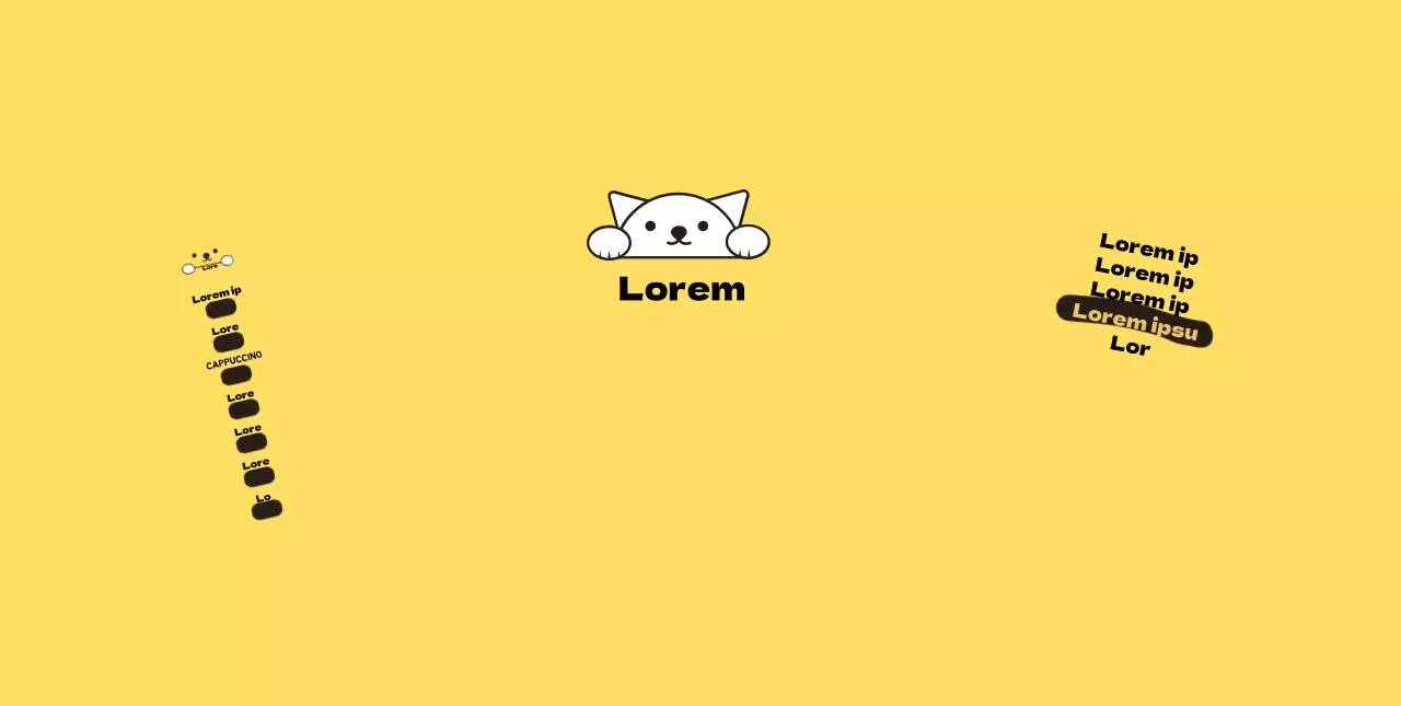 Illustration chat jaune Pet Cafe